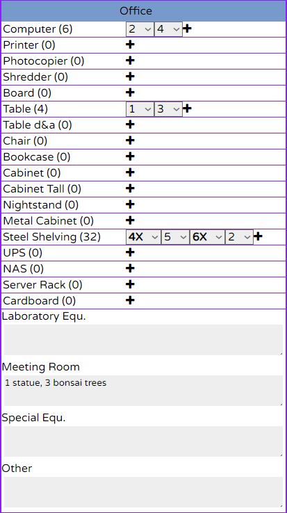 Office move filling details in order quote