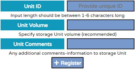 Register new Storage Unit in system