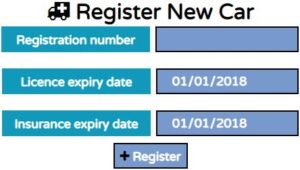 Register -create new car vehicle in system