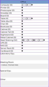 Office move filling details in order quote