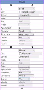 Filling Order Route and additional stop points