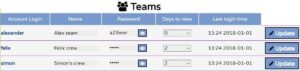 View and configure all system porter teams