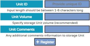 Register new Storage Unit in system